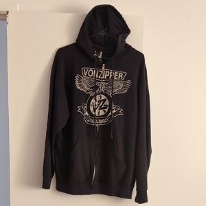 Von Zipper Black Zip-Up Hoodie - Lg